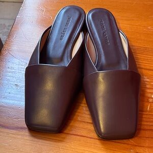 Jenni Kayne Chocolate Brown Square-Toe Mules